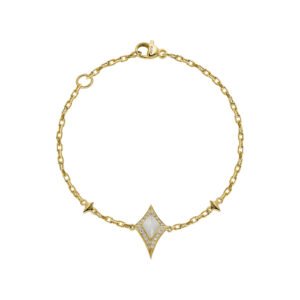 DAMASCUS SWORD Bracelet in Yellow Gold with Diamonds