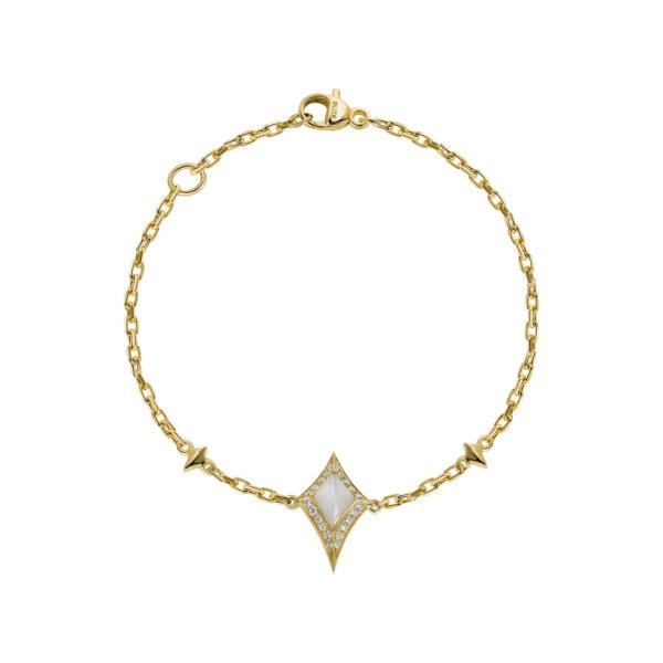 DAMASCUS SWORD Bracelet in Yellow Gold with Diamonds