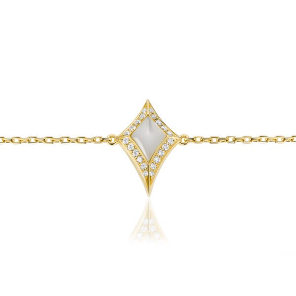 DAMASCUS SWORD Bracelet in Yellow Gold with Diamonds - Image 2