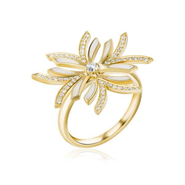 NIX Ring in Yellow Gold With Diamonds