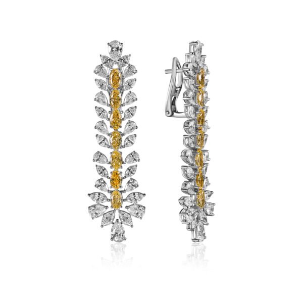 HIGH-END JEWELRY Earrings in White Gold with Lab Grown Diamonds