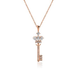 Key Pendant in Gold with Lab Grown Diamonds