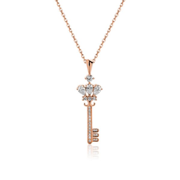 Key Pendant in Gold with Lab Grown Diamonds