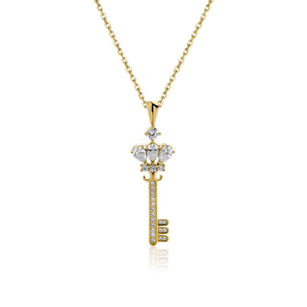 Key Pendant in Gold with Lab Grown Diamonds - Image 2