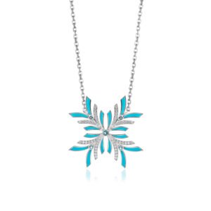 NIX Large Pendant in White Gold with Diamonds