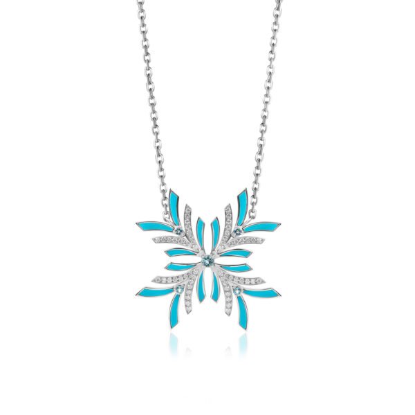 NIX Large Pendant in White Gold with Diamonds