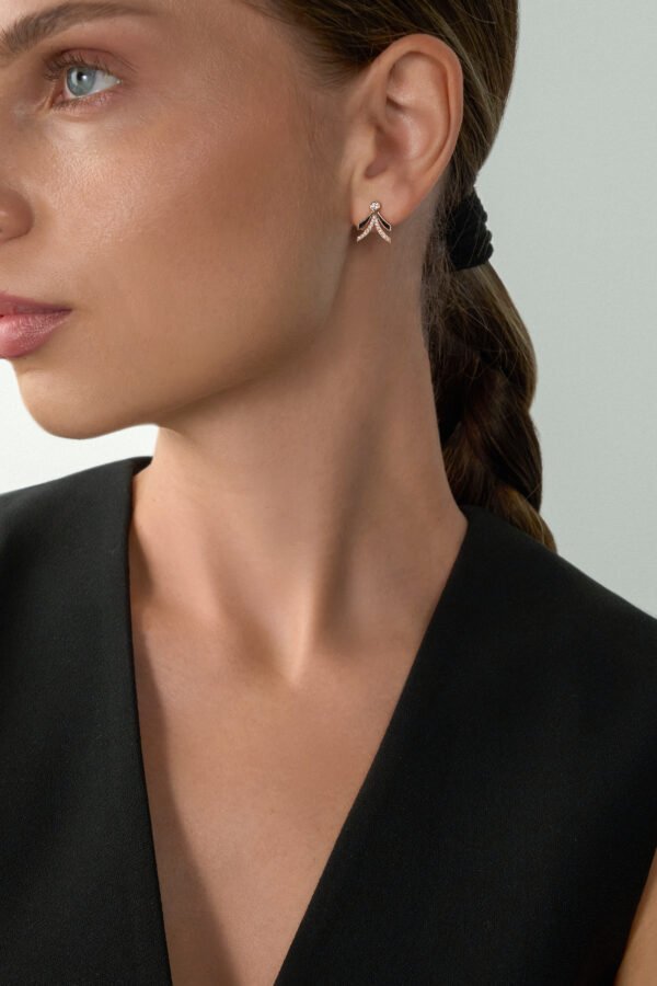 NIX Earrings in Rose Gold with Diamonds - Image 2