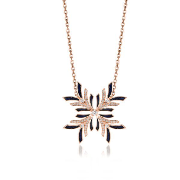 NIX Large Pendant in Rose Gold with Diamonds