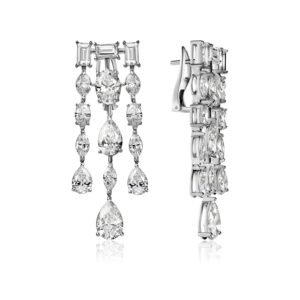HIGH-END JEWELRY Earrings in White Gold with Lab Grown Diamonds