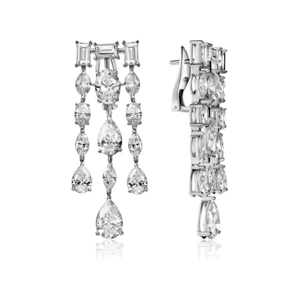 HIGH-END JEWELRY Earrings in White Gold with Lab Grown Diamonds