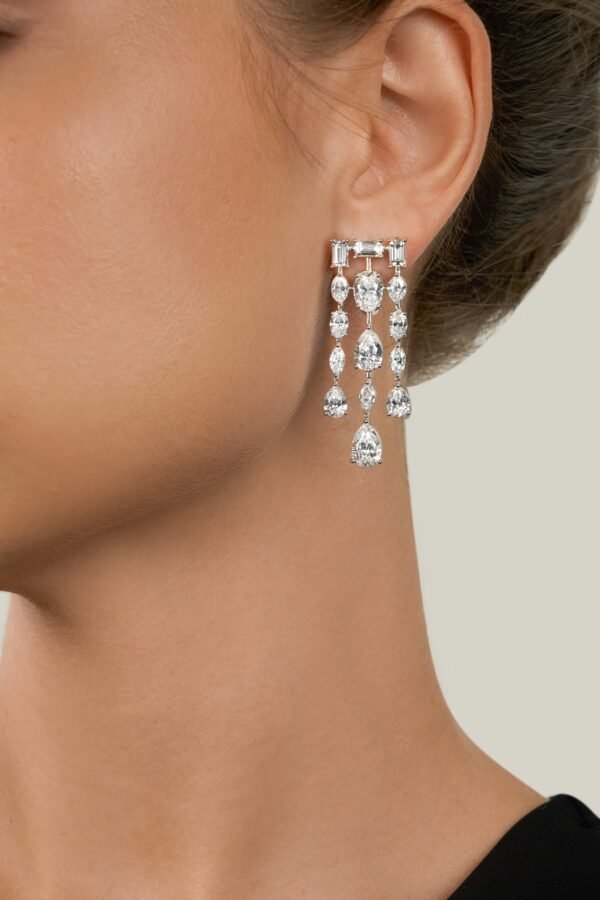 HIGH-END JEWELRY Earrings in White Gold with Lab Grown Diamonds - Image 2