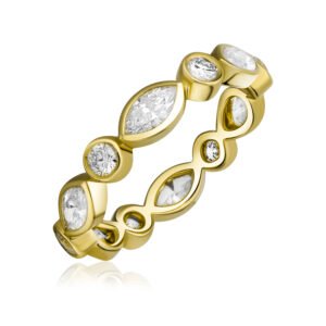 Ring in Yellow Gold with Diamonds