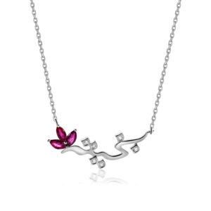 Customized Pendant in White Gold with Ruby Stone